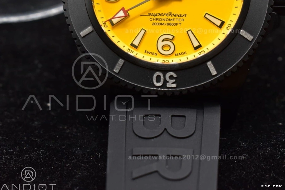 TF GoAnywhere Edition Rubber Black Black 1:1 Superocean Dial Best Automatic Strap Yellow 1175 A Bezel 44 on 0708